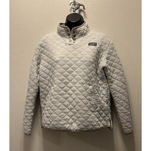 Eddie Bauer Sweater Women‎ Grey Size S Pullover T Snap Quilted Hike Outdoor Logo